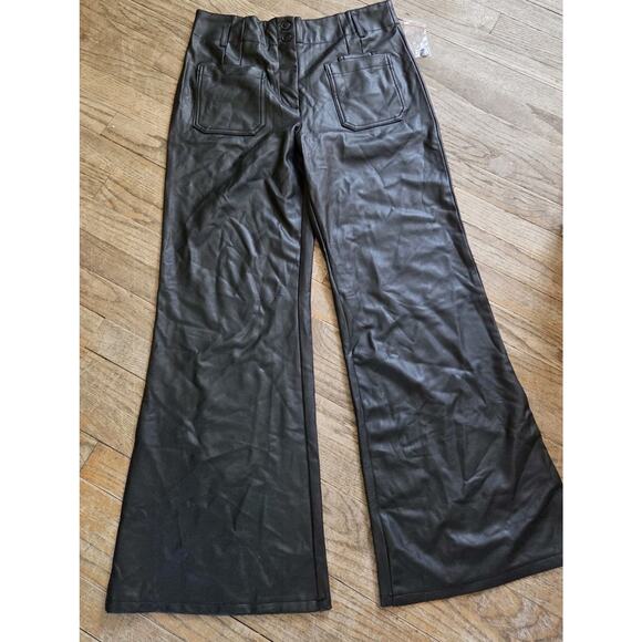 The Junie High-Rise Flare Pants by Maeve Faux-Leather Edition Size 31 NWTS - Picture 6 of 13